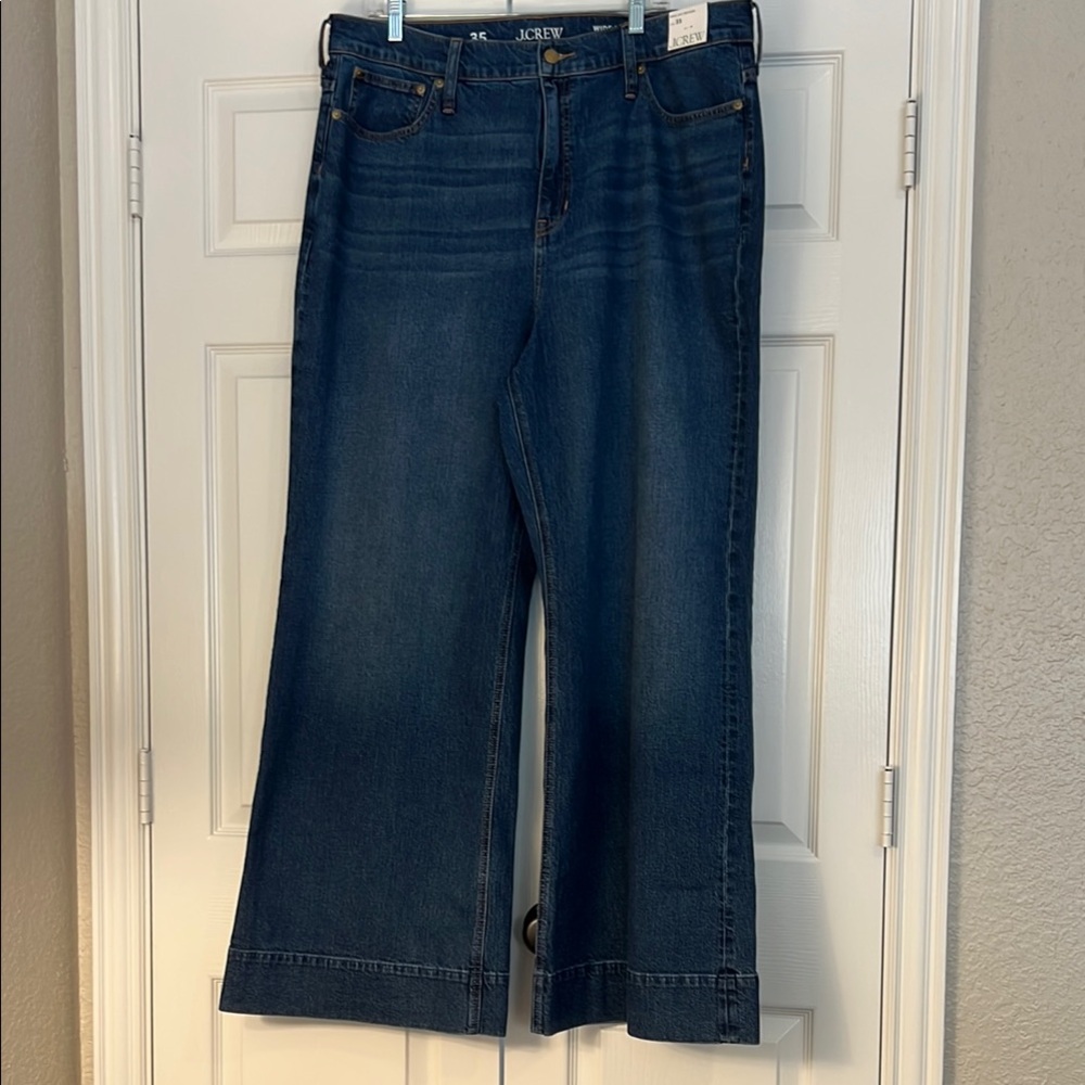 SOLD OUT - NEW WT J. Crew Wesley Wash Women's Blue Wide-Leg Jeans
